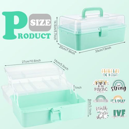 Mifoci Green Ivf Medication Organizer Gift Caddy 3-layer Plastic Dividing Storage Box with Spacers Ivf Meds Must Haves Organize Supplies Womens Home Utility Box - color: Green