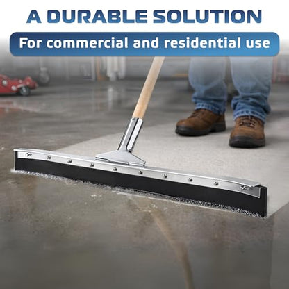 DSV Standard Curved Floor Squeegee 36’’, Rubber Blade Garage Squeegee, Taper Pole Connection - Handle Sold Separately for Tiles, Concrete and Asphalt - size: 36-inch