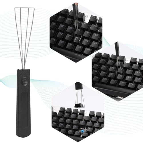 4 PCS Keycap Puller Switch Puller Keyboard Cleaning Kit, Key Cap Removal Tool with Keyboards Cleaning Brush for Mechanical Keyboards, Metal Materialkey Removal Tool