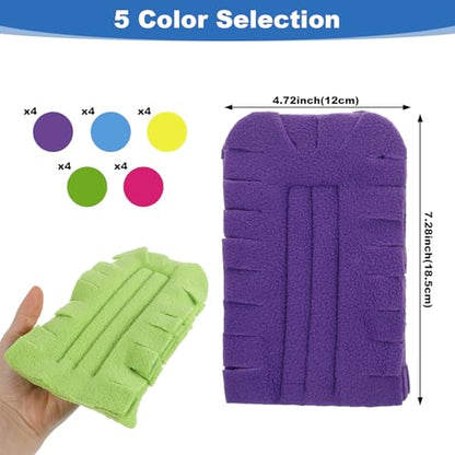 20 Pcs Reusable Duster Refills, 360° Fleece Cleaning Pads for Ceiling Fans, Blinds & Furniture (Blue, Pink, Yellow, Green, Purple, 7.3 x 4.7 Inches)