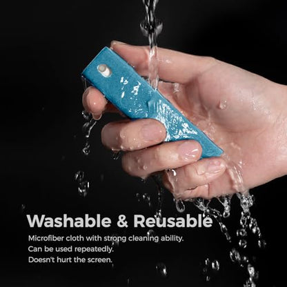 CLICK CLEAN Screen Cleaner, Fingerprint Proof Screen Cleaner Spray, All-in-One Cleaner with Microfiber and Shell for All Phones, Laptop and Tablet Screens (Light Blue) - color: Light Blue