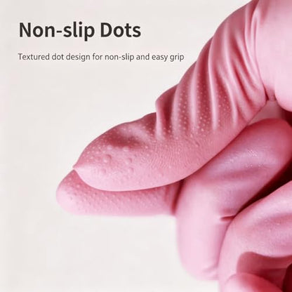 Long Nitrile Disposable Gloves Extended Cuff 16inch Latex-Free Blue Household Kitchen Cleaning Dishwashing 50PCS - color: Pink, size: Medium