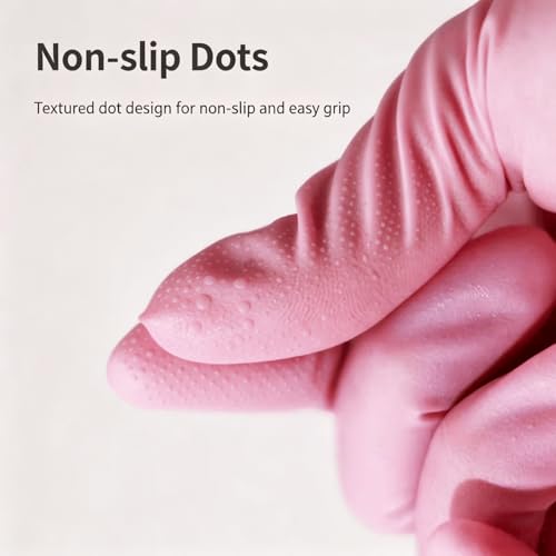 Long Nitrile Disposable Gloves Extended Cuff 16inch Latex-Free Blue Household Kitchen Cleaning Dishwashing 50PCS - color: Pink, size: Large
