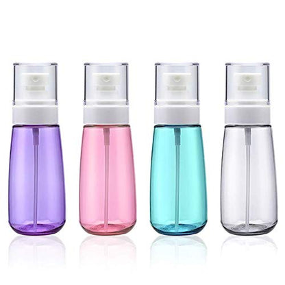 Cosywell Fine Mist Spray Bottle 3.4oz/ 100ml Empty Cosmetic Refillable Travel Containers Plastic Hair Spray Bottle Sprayer for Perfume Skincare Makeup Lotion (4color) - color: 4color