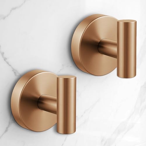 Heavy Duty Suction Cup Hooks for Glass Window,Tile,Mirror,Removable Shower Hooks for Inside Shower,Metal Towel Hooks for Bathroom,2 Pack(Bronze) - color: Bronze, size: 2 Pack