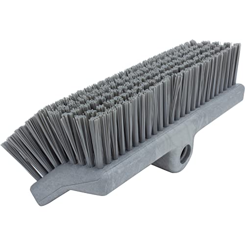 SPARTA 40423EC23 Plastic Floor Scrub Brush, Wall Brush, Equipment Brush With Nonabsorbent Bristles For Industrial Kitchens, Hospitals, Commercial Cleaning, 10 Inches, Gray, (Pack of 2) - color: Gray