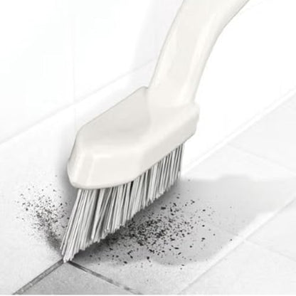 [3-Pack] Heavy Duty Scrub Brush Set with Professional PBT Stiff Bristles, V-Shape Grout Cleaner & Wide Floor Scrubber for Deep Cleaning Bathroom, Shower, Tile and Kitchen Gaps, Non-Slip Grip