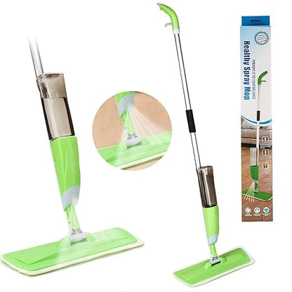Healthy Spray Mop - Floor Mop with Removable Washable Cleaning Pad and Integrated Water Spray Mechanism