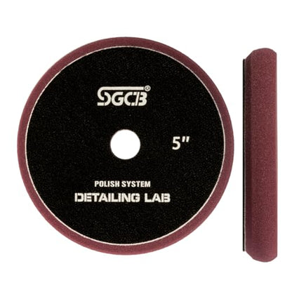 SGCB Thin Foam Polishing Pads Buffer Pads Hook and Loop Buffing Foam Pads Sponge Polish Pad 4Pcs Coarse to Fine-for DA&RO Polisher Compounding, Polishing, Finishing and Waxing