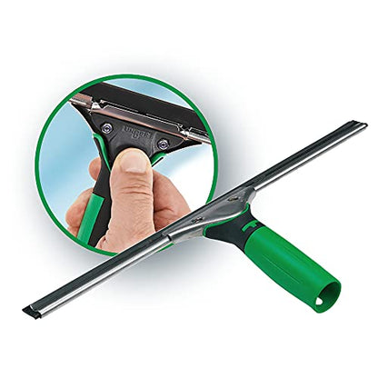 UNGER 79000 ErgoTec Window Squeegee 35cm - Rubber Squeegee Blade, Stainless Steel Channel & Rubber Grip Handle - Window Cleaning Equipment - size: pack de 1 unidad, style: A