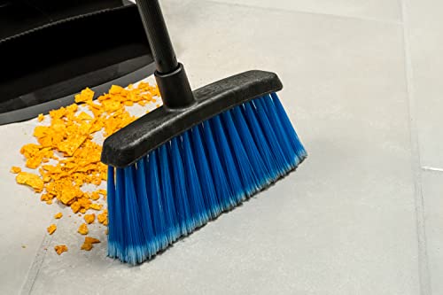 Carlisle FoodService Products Duo-Sweep Plastic Large Debris Lobby Broom with Handle, 30 Inches, Blue - color: Blue, size: 30 Inches (Pack of 1)
