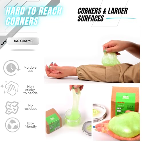 MAGIC SPRUCE Car Cleaning Gel Kit for Car Interior, High End Apple Scented Cleaning Putty in Classy Jar, Detailing Cleaning Gel Universal Dust Cleaner, for Keyboard Apple Laptop, Car Cleaning Supplies