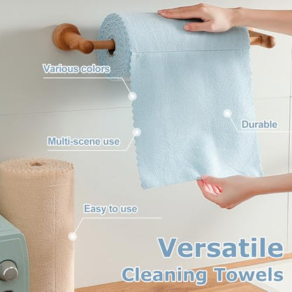 Jessy Home 80 Pack Microfiber Cleaning Cloth Roll Reusable Paper Towels 12"x12" Tear Away Cloth, Microfiber Towels for Cars, Wash Cloths, Lint Free Rags for House, Kitchen,Window,Cleaning Supplies - color: Blue