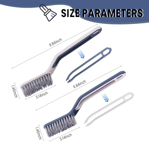2Pcs Hard Bristle Crevice Cleaning Brush Crevice Brush Set Multifunctional Gap Cleaning Brush Cleaning Tools for Household Use, Home, Kitchen, Bathroom, Window, Vehicle, Faucets, Toilet