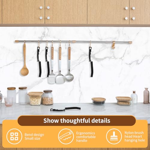 4 Pack Hard Bristle Crevice Cleaning Brush Set, Small Grout Scrub Brush for Tight Spaces, Bathroom Kitchen Window Track Tile Shower Door Gap Corner Sink Faucet Floor Detail Cleaner Tool Daily Home Use