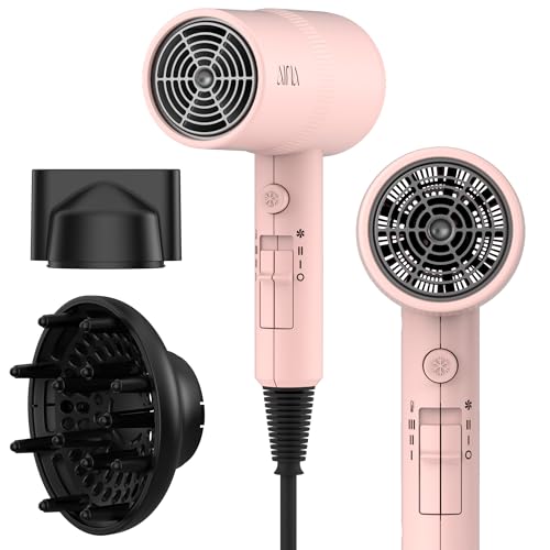 AINA Hair Dryer with Diffuser, Blow Dryer for Women | Advanced Ionic Technology, Ceramic Coating | Cold Shot Features Turbo Heat for Fast Drying and Shine 110V/ALCI (Babe Pink) - color: Babe Pink, size: 3 Piece