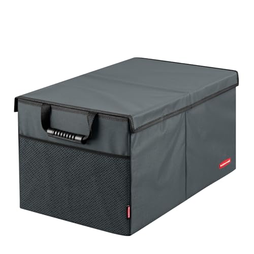 Rubbermaid Car Organizer, Collapsible Trunk Organizer, Multi-Compartment Car Storage Organization for Car Accessories, 2 Compartments With Cover, 21.65"*14.17"*12.2" - Gray - color: Gray, size: M
