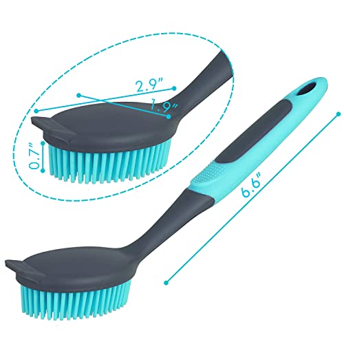 2-Pack Dish Brush with Handle, Kitchen Dish Scrubber Soft Dishwashing Brush for Cleaning Pots, Pan, Sink - size: Soft Brush