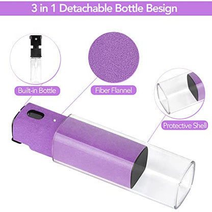 2 Pcs Fingerprint Proof Screen Cleaner,3 in 1Touchscreen Mist Cleaner Spray Wipe Cleaner Fingerprint-Proof Soft Fiber Flannel,Safe for All Phones Glasses Tablet Laptop TV Watch Screens(Purple) - color: Purple