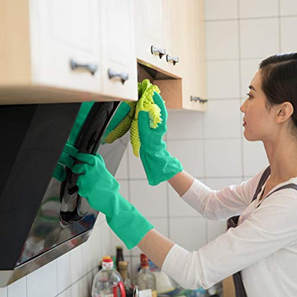 GAYISIC Reusable Kitchen Cleaning Gloves With Latex Free, Non-Slip Design Heavy Duty Gloves for Dishwashing 2 Pairs - size: Large (Pack of 2)