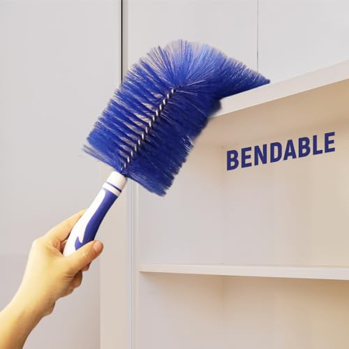 Fan Cleaner Brush, Upgrade Bendable Dusting Brush for Electric and Blind, Reusable Microfiber Dust Collector, Non-disassembly Cleaning (Grey) - color: Gray