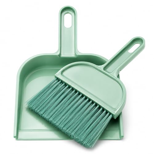 Rypet Mini Dustpan & Brush Set for Small Pet Cage Cleaning – Compact Handheld Broom for Guinea Pig, Rabbit, Hamster Bedding & Sticky Messes, Space-Saving, Deep-Corner Cage Cleaner Tool - color: Blue