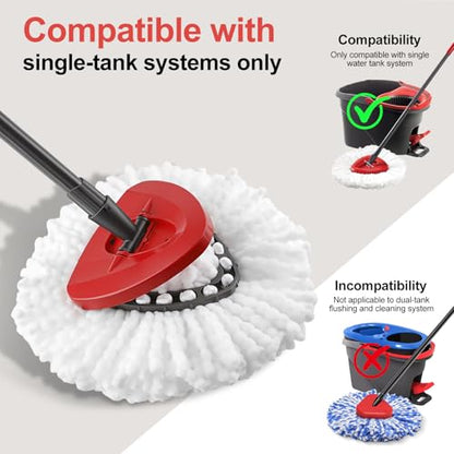 4 Pack Mop Head Replacement，Spin Mop Replacement Head Compatible with O Cedar Mop 100% Micro Fiber Mop for Cleaning Machine Washable and Easy to Replace