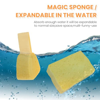 8-Count Pop Up Cellulose Sponges | Non-Scratch Eco-Friendly Kitchen Sponges for Dishes, Bathroom, Cars | Tear-Resistant Natural Scrub Sponges | Biodegradable Compostable Cellulose