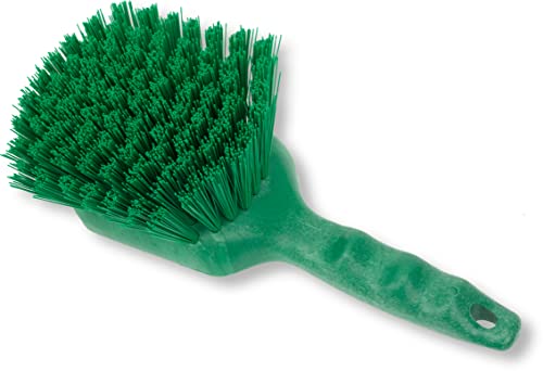 SPARTA 40541EC09 Plastic Scrub Brush, Utility Brush, Kitchen Brush With Hanging Hole For Cleaning, 8 Inches, Green - (Pack of 1) - color: Green