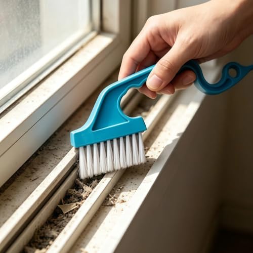 1Pc Handheld Groove Gap Cleaning Brush Window Track Kitchen Cleaning Tool