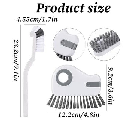 2Pcs 2 in 1 Groove Cleaning Brush Window Track Cleaning Tool Kitchen Scrub Brush Right Angle Scrub Brushes Multifunction Crevice Brushes with Hidden Scraper for Sliding Door Track Small Space Sink