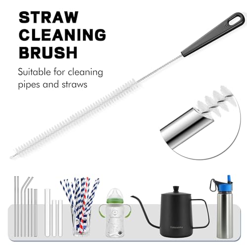 Bottle Cleaning Brush Set, 4Pcs Long Handle Bottle and Straw Cleaner Brushes for Washing Water Bottles Drinks Bottles Baby Bottles Glass Teapots