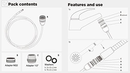 Drain Cleaner, Bathroom Clog Remover, High Pressure Pipe Cleaner, Duct Unblocker, 10ft Hose, Solid Brass Fittings