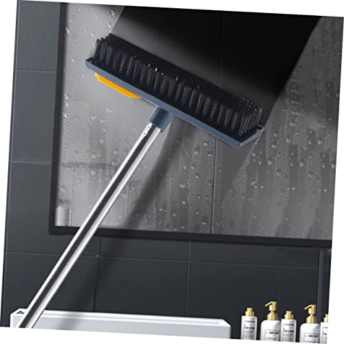 Rubber PET Hair Broom 2-in-1 Floor Scrubber Squeegee Portable Detail Hair Remover for Hardwood Tile and Carpet Cleaning