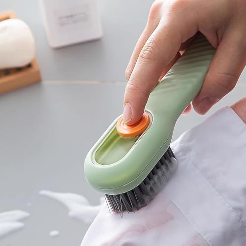 Scrub Brush with Handl, Heavy-Duty Scrub Brushes for Cleaning, Durable Bristles, for Kitchen, Bathroom, White/Green - color: White+green