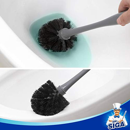 MR.SIGA Toilet Plunger and Bowl Brush Combo for Bathroom Cleaning, Gray, 1 Set - color: Gray