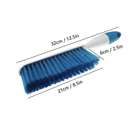 Soft Bristle Bed Sheets Sweeping Cleaning Brush with Long Hand, Counter Duster for Debris Hair Remover Desk Quilt Sofa Furniture, 3 Pack
