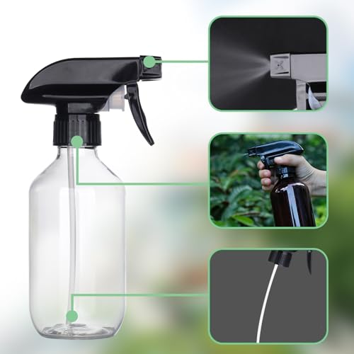 Spray Bottles 2 Pack 10oz Empty Squirt Bottle Plastic Refillable Containers | Fine Mist Water Spray Bottle with Adjustable Nozzle BPA Free Small Spray Bottle for Cleaning, Plants, Pet Training, Hair - color: 2brown
