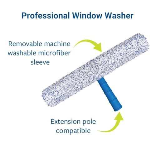 Squeegee & Window Washer Combo - Professional Grade Cleaning Tool for Sparkling Windows, Glass, and Surfaces - Ergonomic Design for Effortless Cleaning - size: Combo: Squeegee with Window Washer