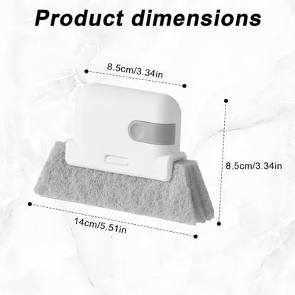 Window Track Cleaning Brush, 2-in-1 Groove & Crevice Cleaner with Scraper, Small Gap Cleaning Tool for Sliding Doors, Window Sills, Shower Tracks & Tight Spaces-Gray