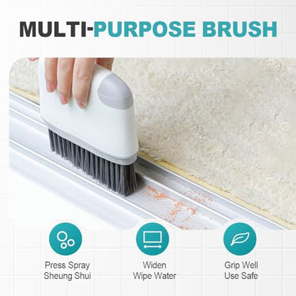 2-in-1 Groove Cleaning Brush with Hidden Scraper, Window Track Cleaner Tool for Sliding Doors & Sills, Hard Bristle Crevice Brush for Narrow Gaps (Dark Grey-3pcs) - color: Dark Grey-3pcs