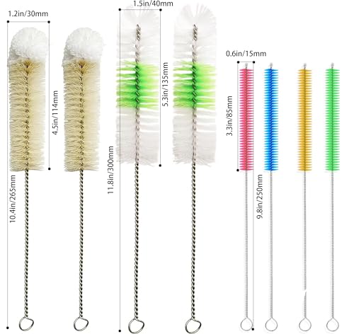 Hookah Cleaning Kit,Bottle Brush Set 8 Premium Cleaning Brushes Kit for Shisha Cleaning Water Bottle,Teapot Narrow Neck Glass Containers Hard-to-Reach Items