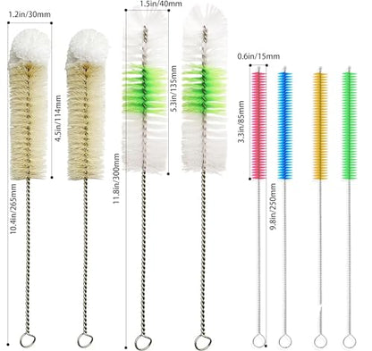 Hookah Cleaning Kit,Bottle Brush Set 8 Premium Cleaning Brushes Kit for Shisha Cleaning Water Bottle,Teapot Narrow Neck Glass Containers Hard-to-Reach Items