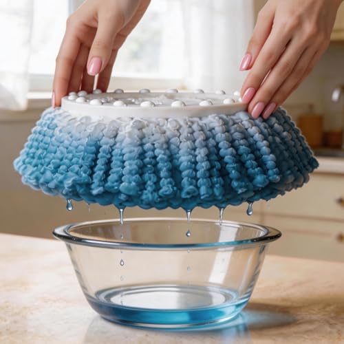 Spin Mop Heads Refill, Easy Wring Microfiber Replacement Pads for Deep Cleaning 6-Pack Universal Fit for Most Round Spin Mops - color: White