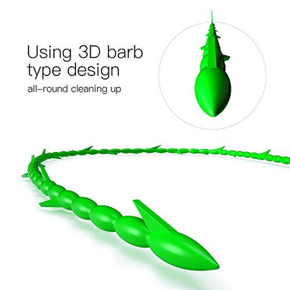 5 in 1 Compatible for Drain Snake Hair Drain with 5 Packs Drain Auger Clog Remover Cleaning Tool (Green)