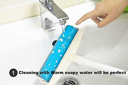 Sticky Resuable Tapeless Lint Roller Cat Dog Hair Remover with Long Handle Washable Tool Pet Shedding Brush Cleans Your Suit/Sofa 3 Diffrent Size One Set
