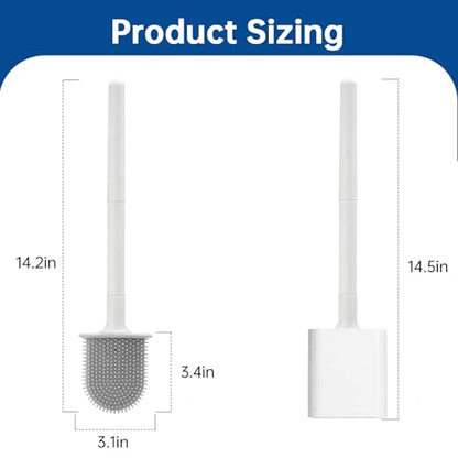 RV Essentials, RV Toilet Brush, Toilet Brush Silicone Won't Damage Toilets, Wall Mounted Toilet Brush White-Anti-Roll, Anti-Drip Design, Suitable for RV Travel Trailers and Campers, Camper Must Haves