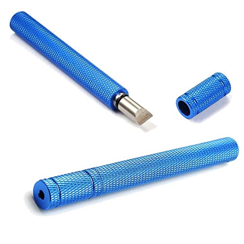 Bulex Golf Club Groove Sharpener, Re-Grooving Tool and Cleaner for Wedges & Irons - Generate Optimal Backspin - Suitable for U & V-Grooves - color: Blue