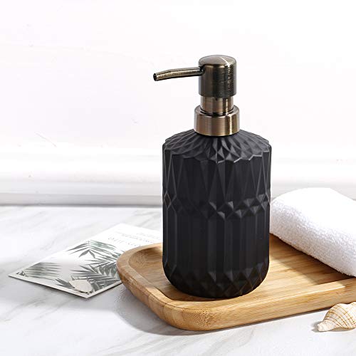 YunNasi Soap Dispenser with Pump, Refillable Liquid Hand Soap Dish Soap Dispensers for Bathroom Counter, Kitchen Sink (Black) - color: Black