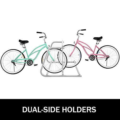 BestEquip 10 Holders Floor Bike Rack, 59" Length All-Steel Grid Bike Rack, 10-Bike Capacity Dual-Side Storage Stand for Garages Streets Yards Bike Events - size: 59"